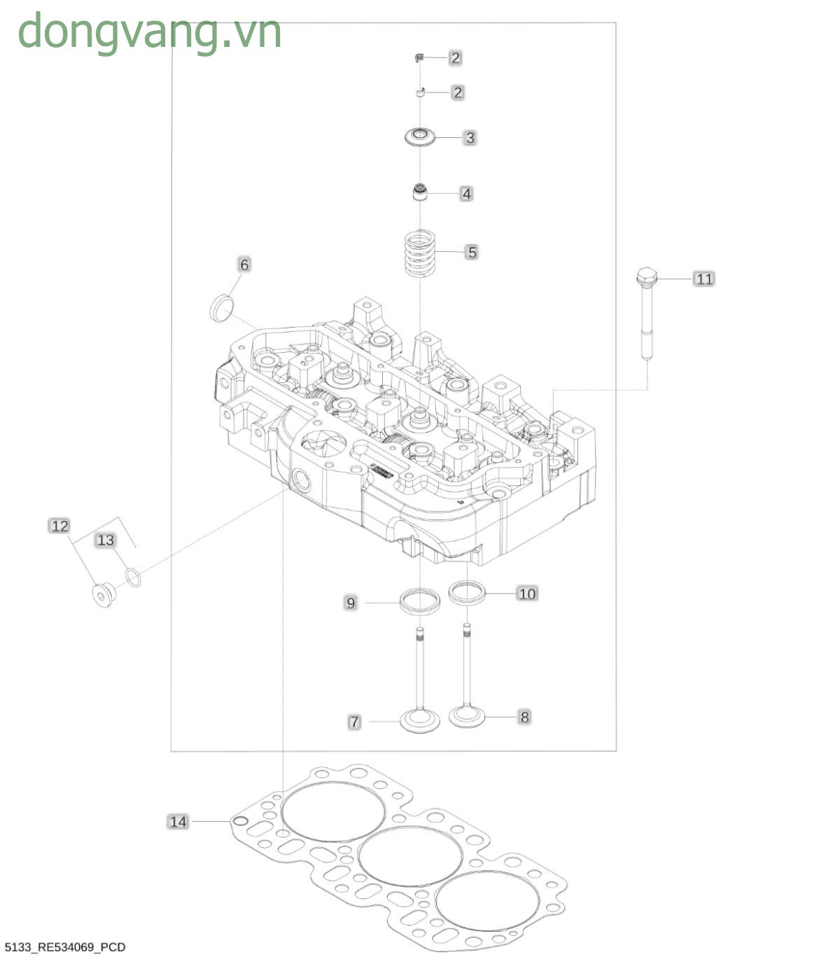 5133 Cylinder Head with Valves - ST458794